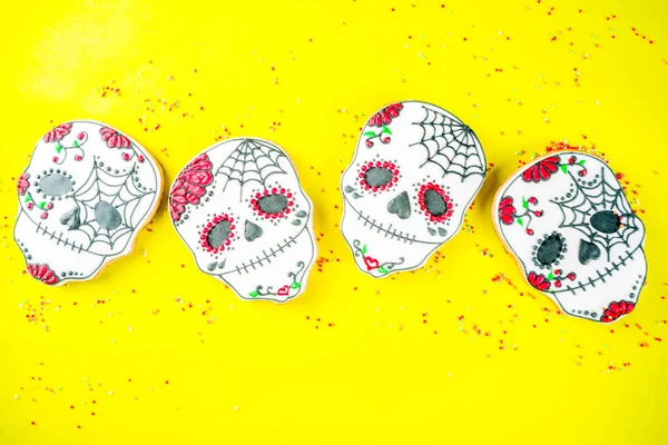 Dia Los Muertos Meksykański Dzień Zmarłych Lub Halloween Powitanie Karta — Zdjęcie stockowe