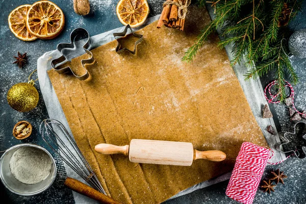 Christmas Traditions Homemade Baking Cooking Gingerbread Star Cookies Gingerbread Men — Stock Photo, Image