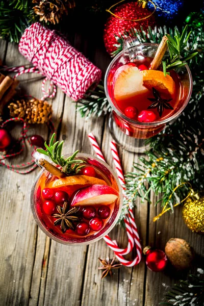 Traditioneller Weihnachtsglühwein Grog Oder Scharfer Sangria Cocktail Auf Altem Rustikalen — Stockfoto