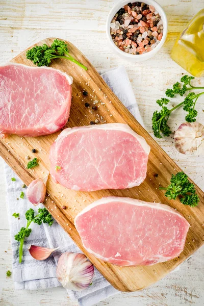 Cocinar Fondo Cena Carne Carne Fresca Cruda Filete Deshuesado Carne —  Fotos de Stock