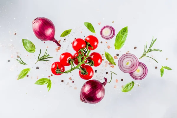 Concepto Comida Saludable Vegana Ingredientes Que Cocinan Ensalada Vitaminas Primavera — Foto de Stock