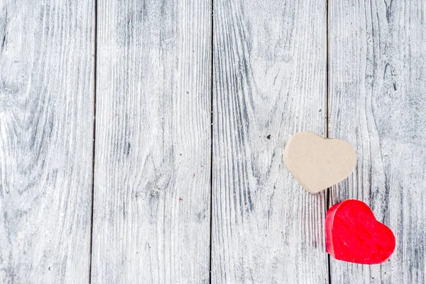 Concetto San Valentino Vecchio Sfondo Grigio Legno Con Scatole Regalo — Foto Stock