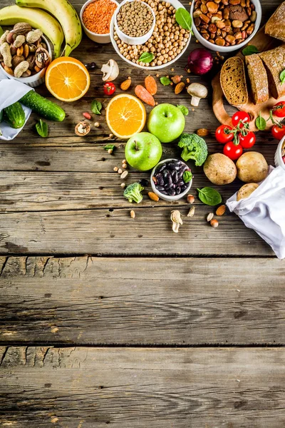 Gesunde Ernährung Auswahl Guter Kohlenhydratquellen Ballaststoffreiche Nahrung Diät Mit Niedrigem — Stockfoto