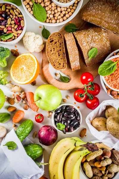 Sağlıklı Yiyecekler Karbonhidrat Kaynakları Yüksek Lifli Besinler Düşük Glisemik Indeks — Stok fotoğraf