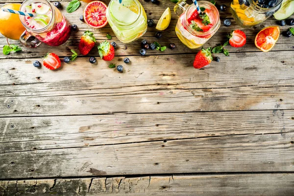 Various fruit and berry lemonade — Stock Photo, Image