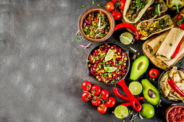 Meksika yemeği kavramı. Cinco de Mayo gıda. — Stok fotoğraf