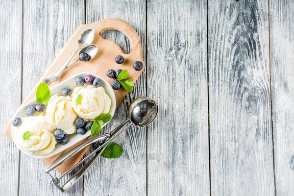 Vanilla ice cream with berries