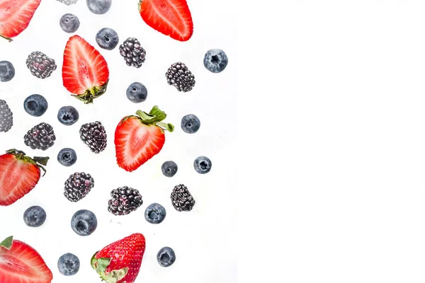 신선한 딸기 패턴-블루베리, 딸기, 블랙베리 — 스톡 사진