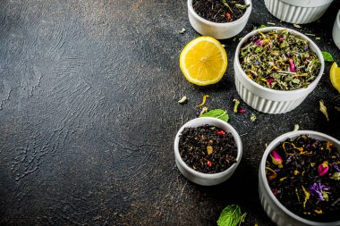 Çeşitli kuru çay ürün çeşitliliği