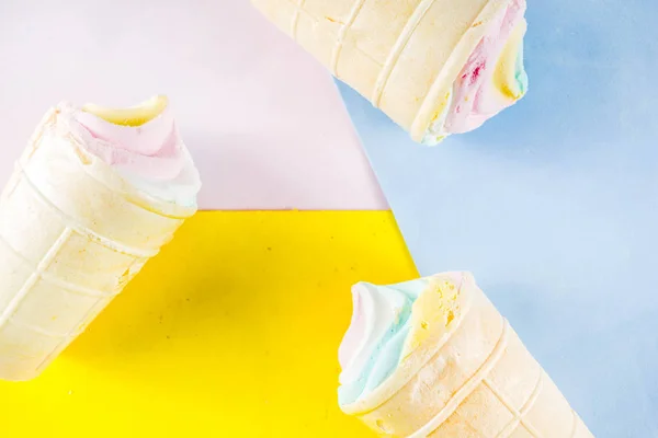 Multicolored pastel unicorn rainbow icecream