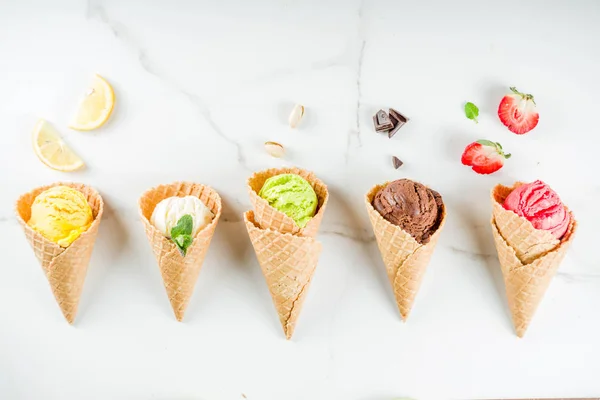 Fruta colorida e sorvete de baga — Fotografia de Stock