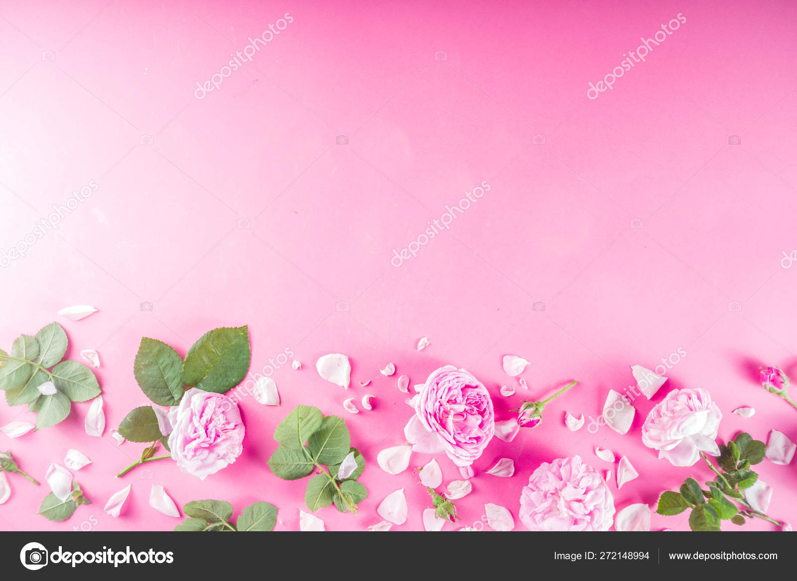 Pink pattern background with roses Stock Photo by ©unixx.0.gmail.com