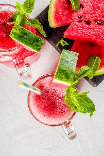 Kalter Sommer Wassermelonen Smoothie — Stockfoto