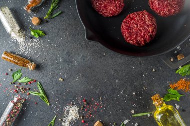 Ham kıyılmış et biftek Burger pirzola