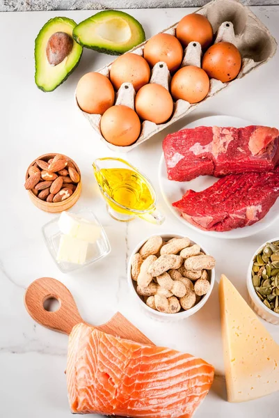 Ingredienti dietetici chetogeni a basso contenuto di carboidrati — Foto Stock