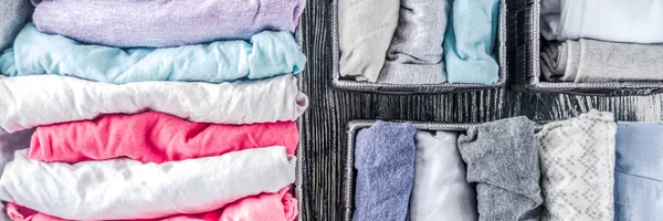 Vertical Marie Kondo tidying clothes method