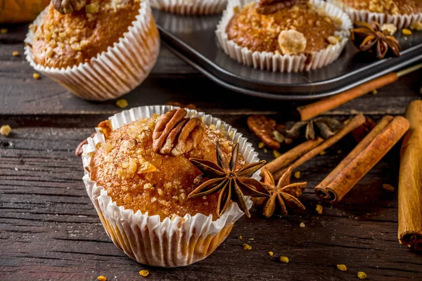 Muffins caseros de calabaza de otoño — Foto de Stock