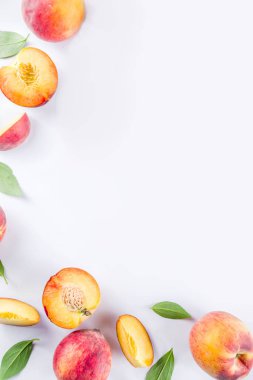 Taze organik şeftali, basit desen