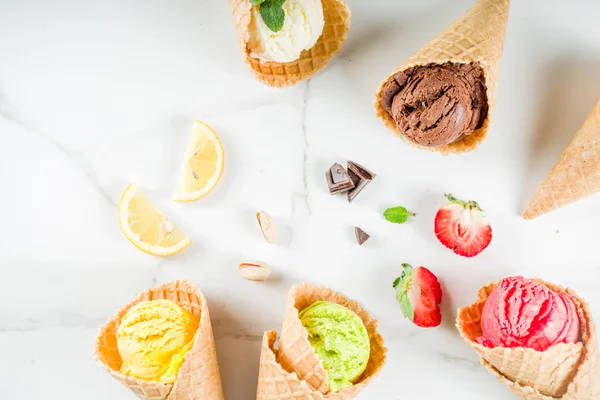 stock image Colorful fruit and berry ice cream