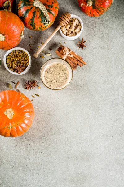 Spicy pumpkin coffee latte