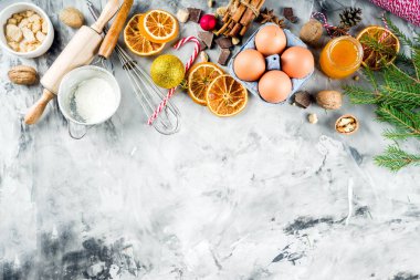 Noel kış pişirme konsepti