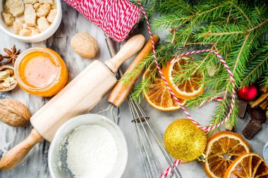 Noel kış pişirme konsepti