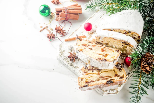 Homemade Christmas stollen — Stock Photo, Image