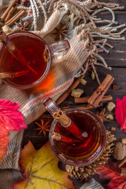 Sıcak baharatlı sonbahar çayı