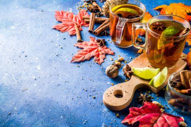 Sıcak baharatlı sonbahar çayı