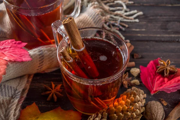 Sıcak baharatlı sonbahar çayı