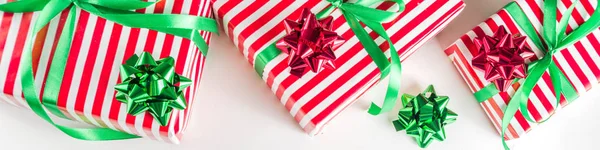 Christmas gift boxes simple pattern background — Stock Photo, Image