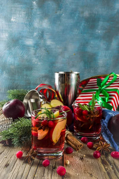 Winter hot sangria cocktail — Stock Photo, Image