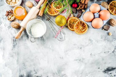 Noel kış pişirme konsepti