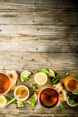 Malzemelerle nane ve limon ile Sonbahar çayı