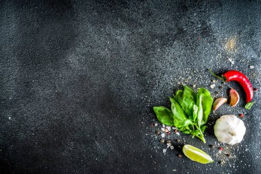 Baharatlı taş beton arka plan pişirme