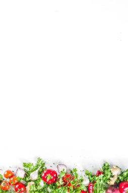 Taze sebze ve otlar ile pişirme arka plan