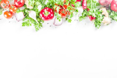 Taze sebze ve otlar ile pişirme arka plan