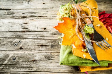 Sonbahar çatal bıçak arka plan