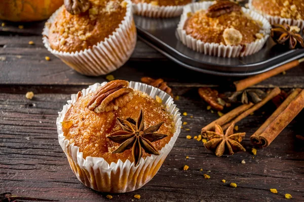 Muffins caseros de calabaza de otoño — Foto de Stock