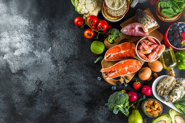 Zutaten des pescetarischen Ernährungsplans — Stockfoto