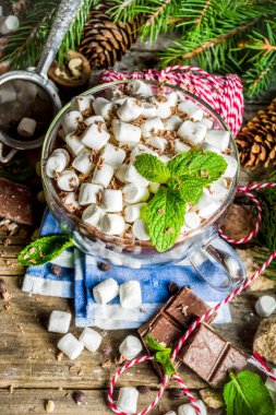 Noel zemin üzerine sıcak çikolata