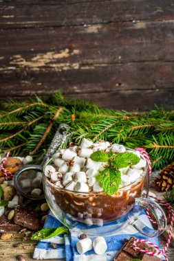 Noel zemin üzerine sıcak çikolata