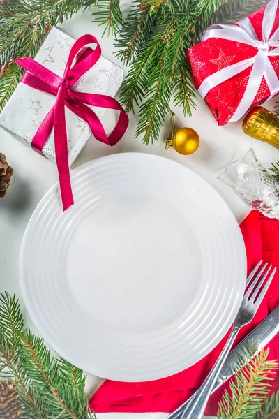 Christmas festive table setting — Stock Photo, Image