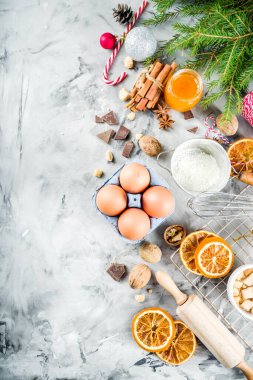 Noel kış pişirme konsepti