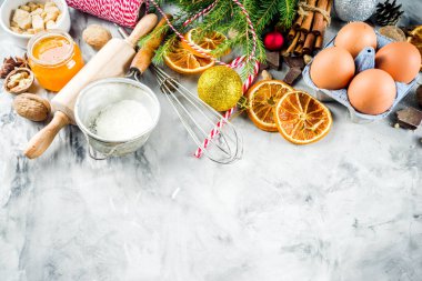 Noel kış pişirme konsepti