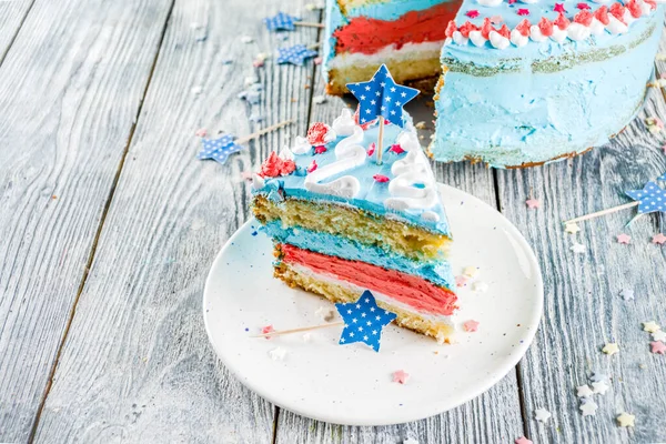 自家製アメリカ独立記念日ケーキ — ストック写真