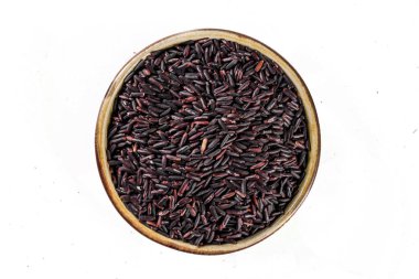 Small bowl of organic black rice clipart