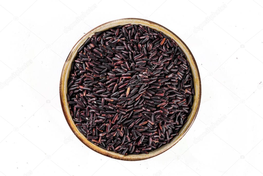 Small bowl of organic black rice
