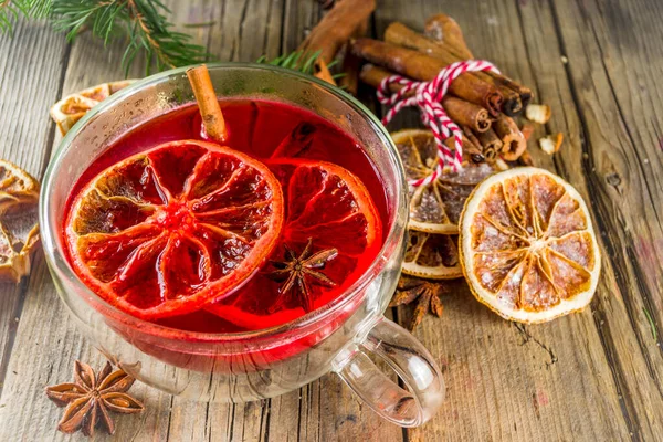 Red hibiscus roiboosh punch — Stock Photo, Image