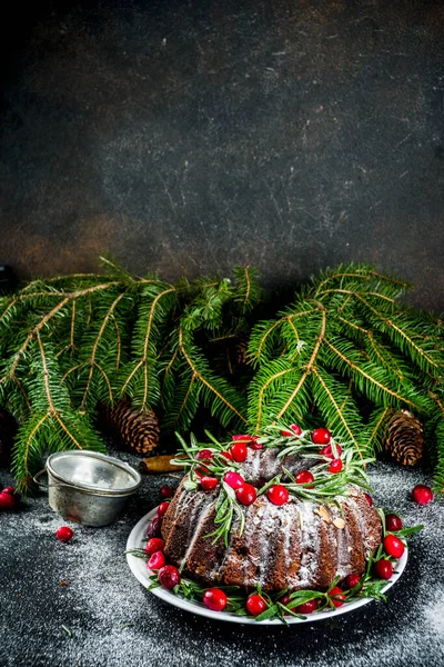 Cuisson Noël Maison Gâteau Noël Pain Épice Chocolat Noir Avec — Photo